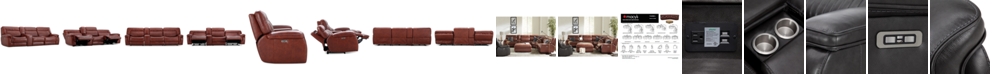 Furniture Thaniel 4-Pc. Leather Sectional with 2 Power Recliners and 1 USB Console, Created for Macy's